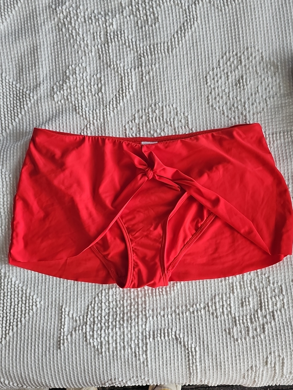 Time and Tru Red Swim Skirt with Front Tie